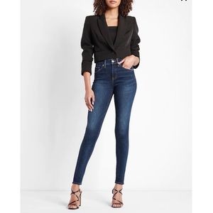 Express dark wash super soft skinny jeans